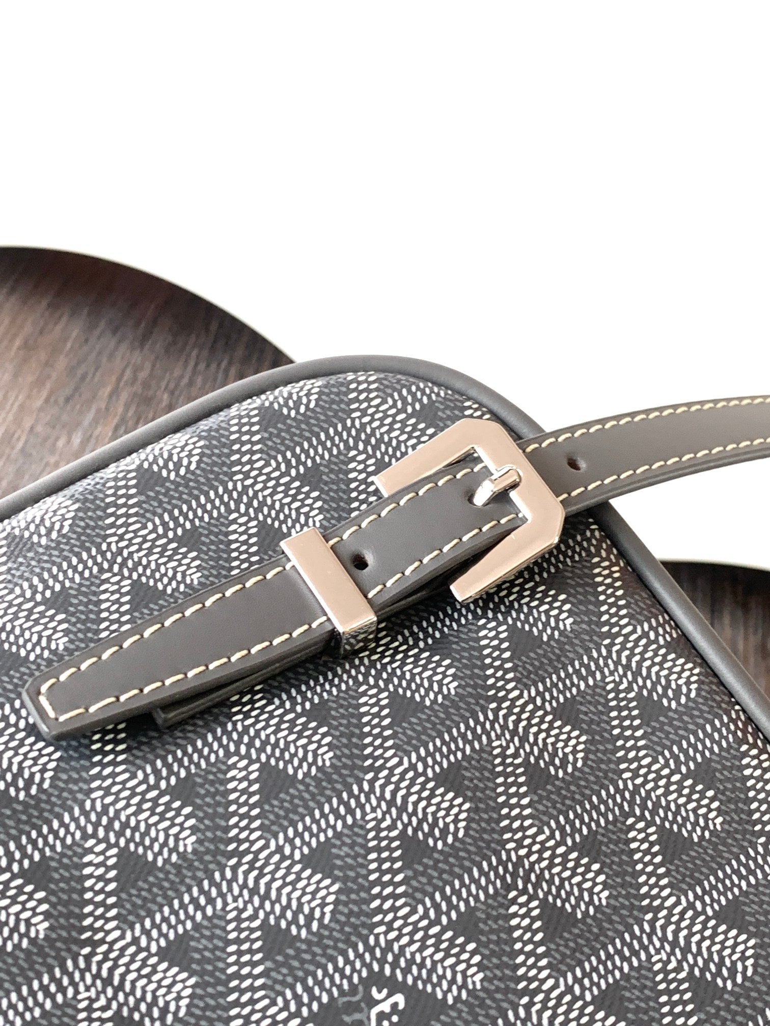 Goyard Yona Bag Coated MM 21Cm Grey Canvas