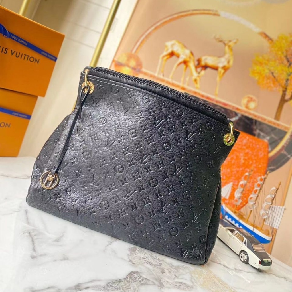 Louis Vuitton Artsy MM Monogram Empreinte Leather Black 41cm M41066