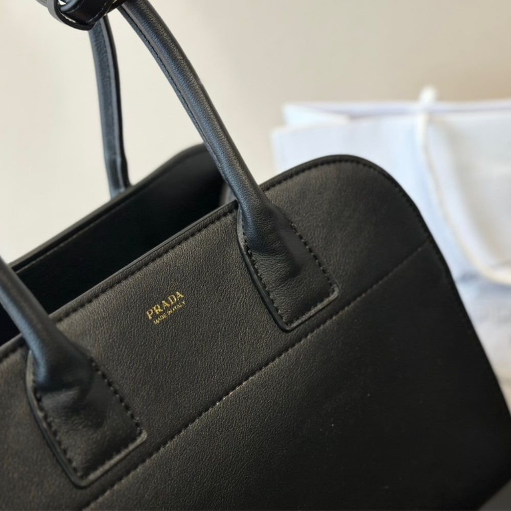 Prada Medium Leather Tote Bag Black 32Cm