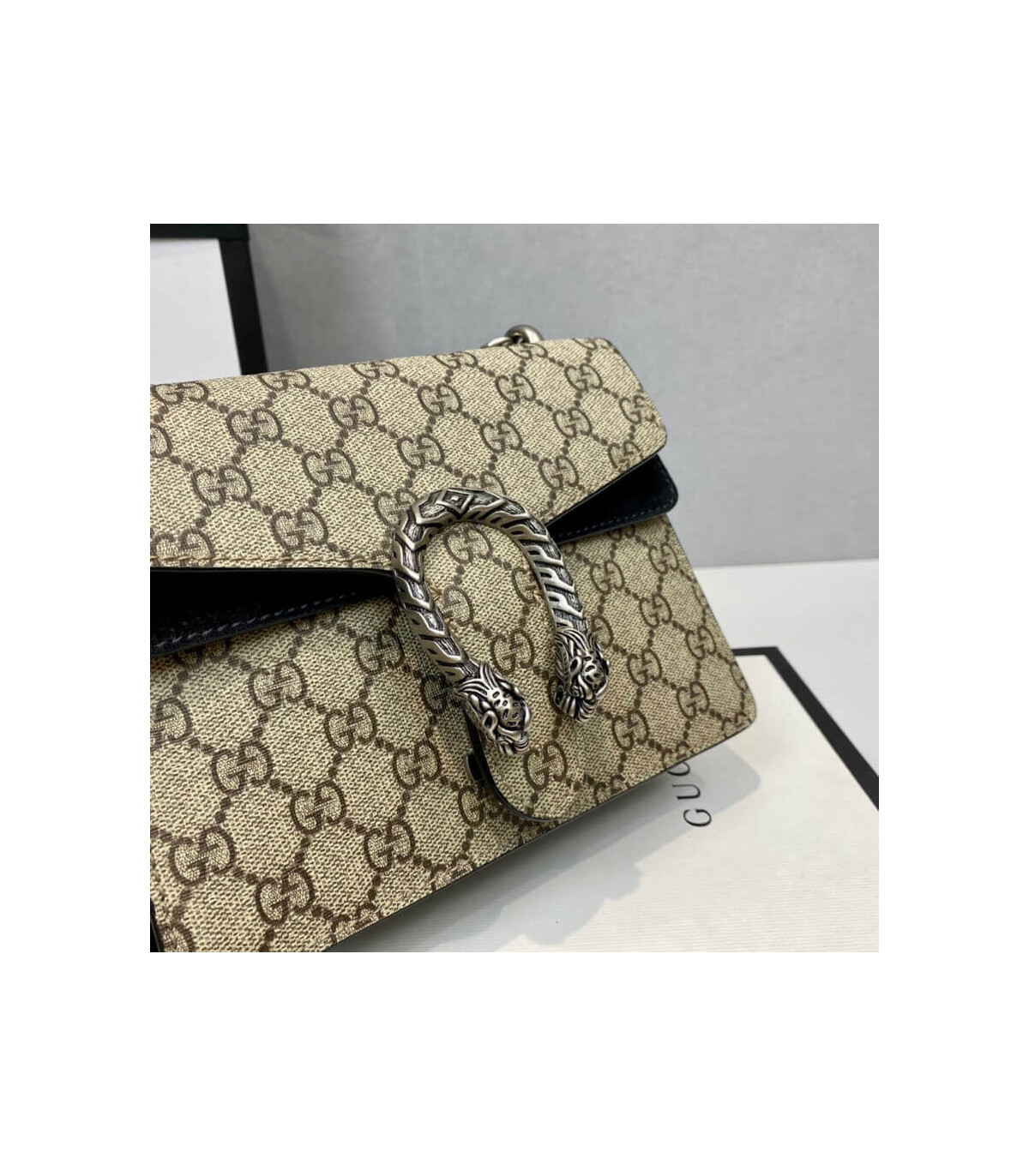 Gucci Dionysus GG Supreme Mini Bag Black 20cm