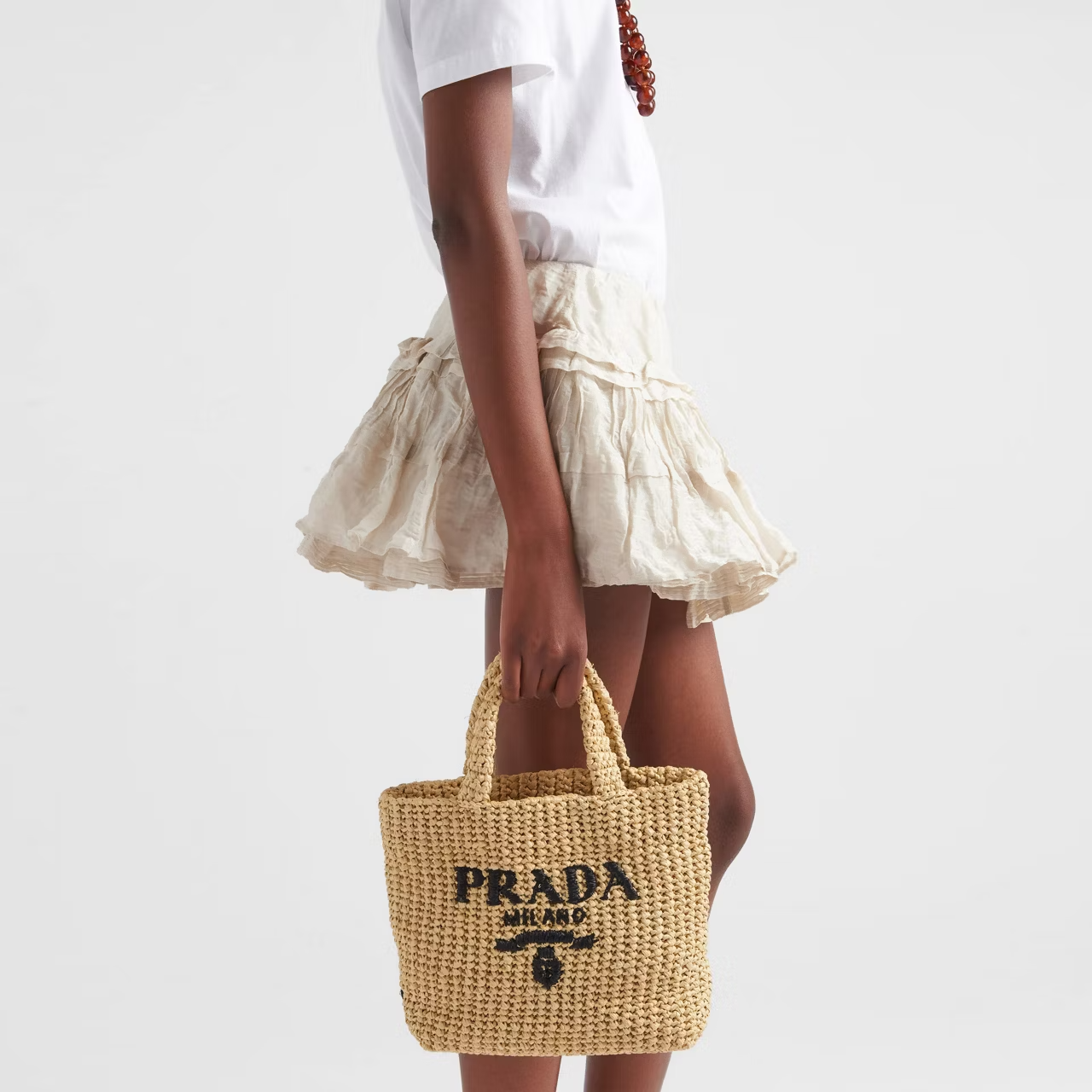 Prada Small Crochet Logo Tote Bag 24cm