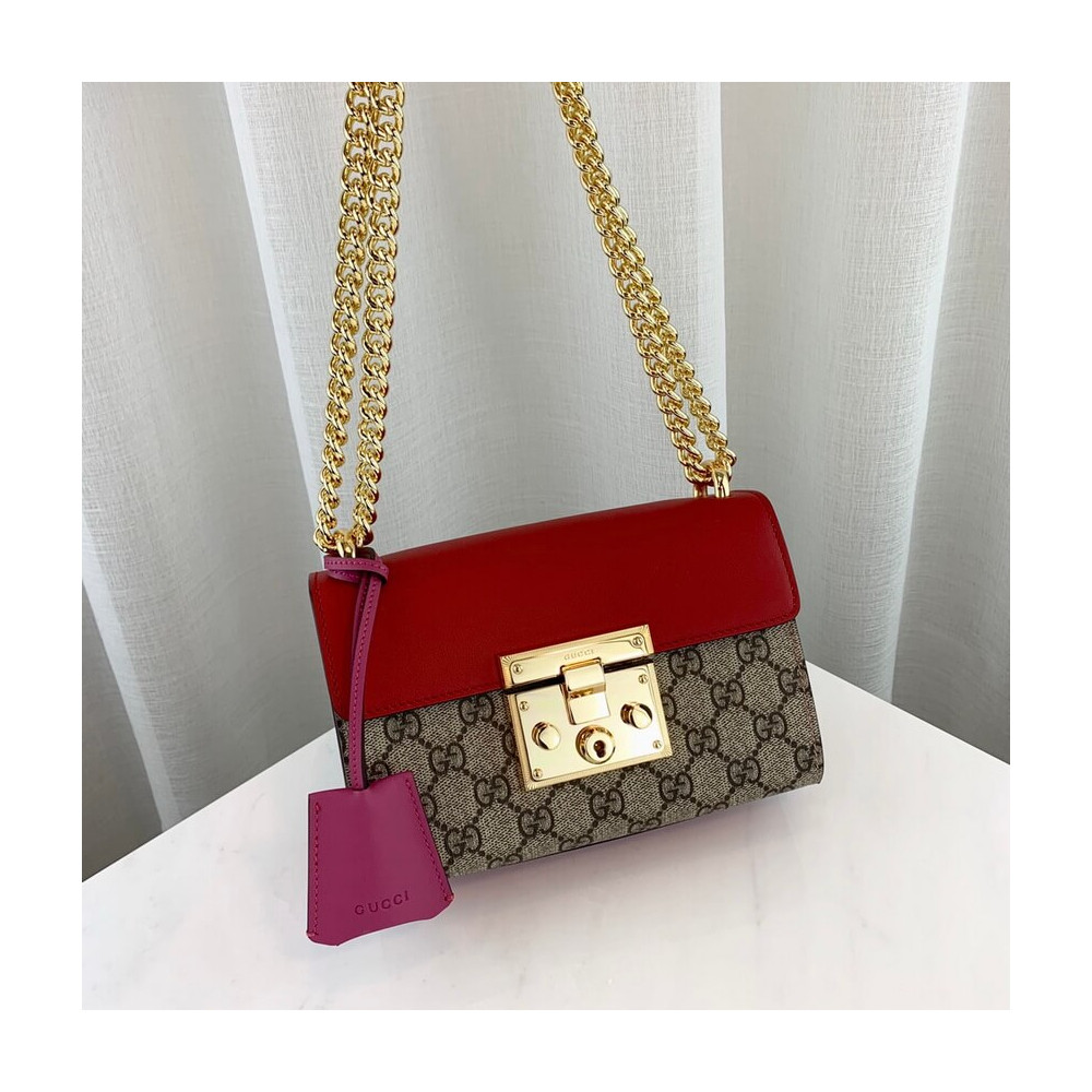 Gucci Padlock Small GG Shoulder Bag Red
