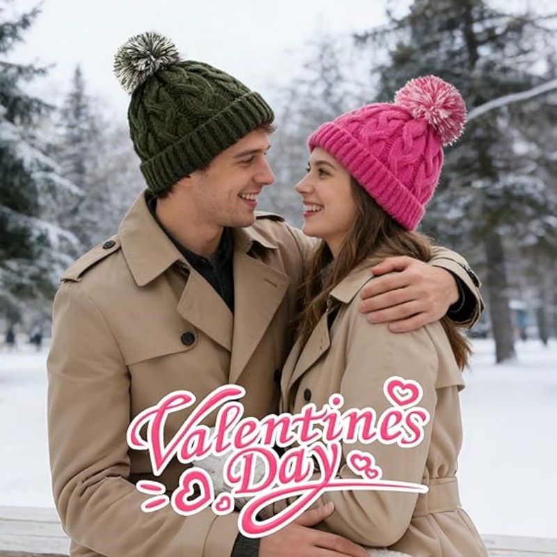 Slouchy Chunky Knit Beanie with Pom Pom