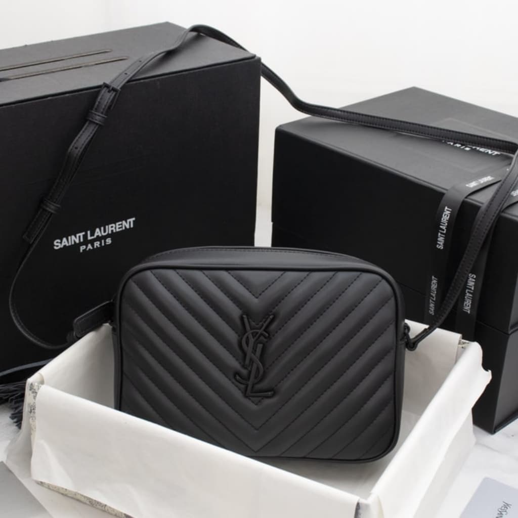 Saint Laurent Lou Camera Bag In Quilted Leather Black Noir 23Cm 761554DV7081000