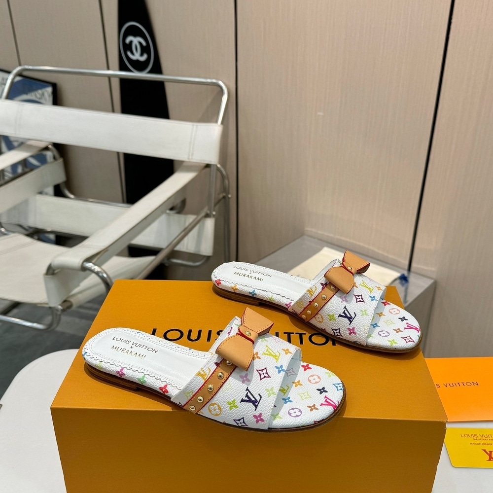 Louis Vuitton X Takashi Murakami 6am Flat Mule White 1agzuv