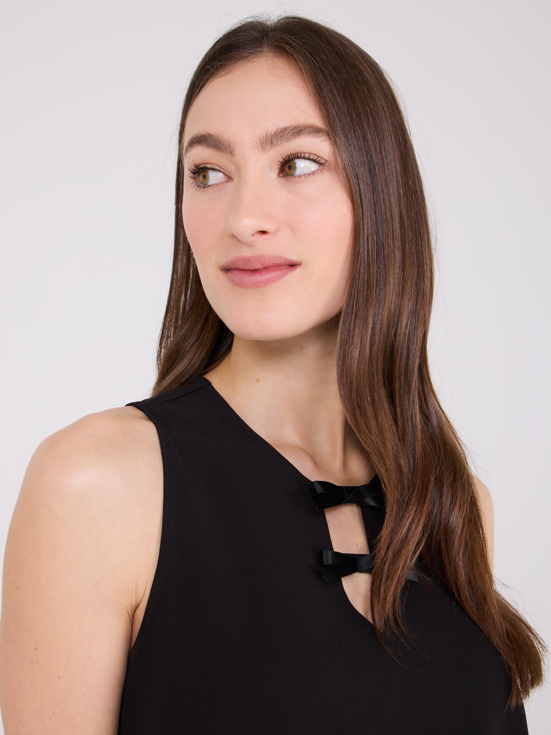 A-Line Mini Dress With Satin Bow Details