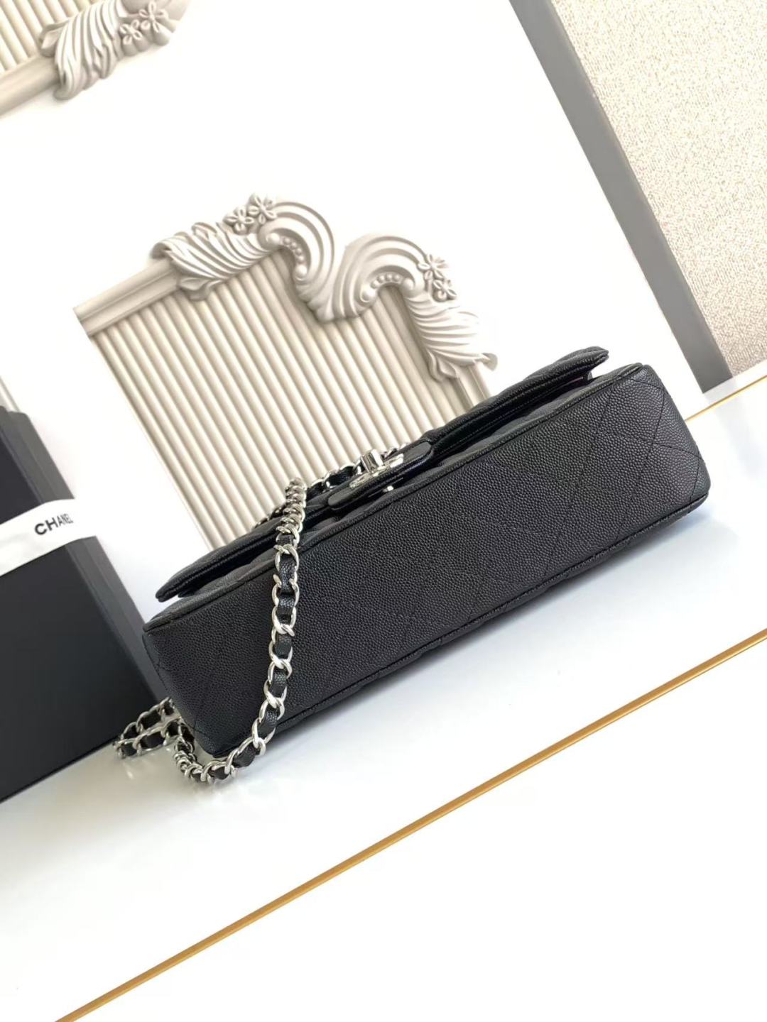 Chanel Classic Flap Bag 25 cm Black – Silver Tone Hardware A01112