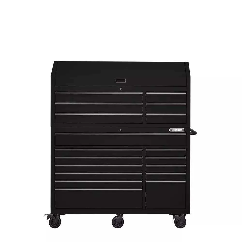 HEAVY-DUTY 56 IN. W 18-DRAWER COMBINATION TOOL CHEST AND CABINET SET, MATTE BLACK