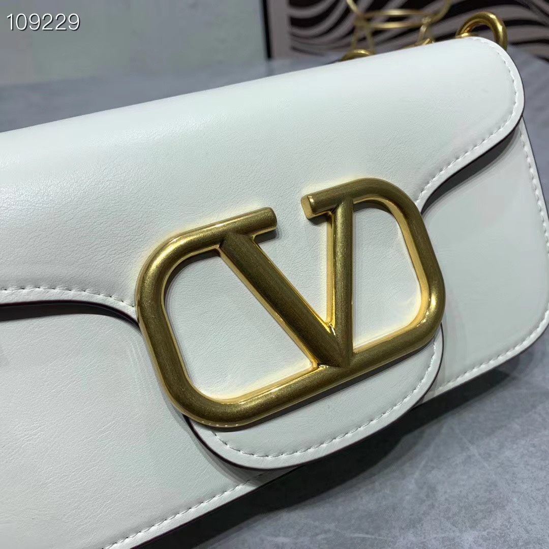 Valentino Locò Small Shoulder Bag In Calfskin White 1W2B0K53Zxli16