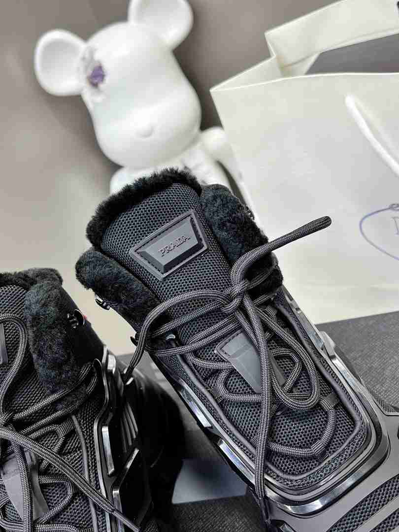Prada Cloudbust Thunder High Top Sneakers Black