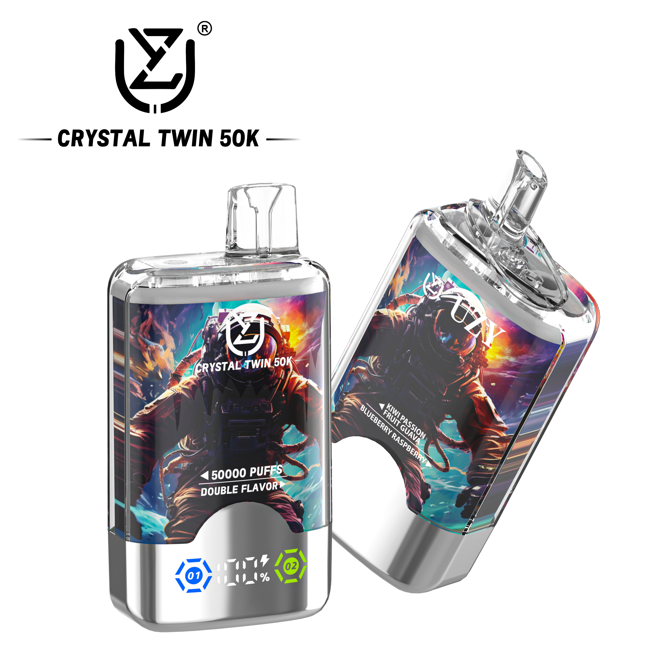 UZY CRYSTAL TWIN 50K Puffs Prefilled Vape |  Rechargeable