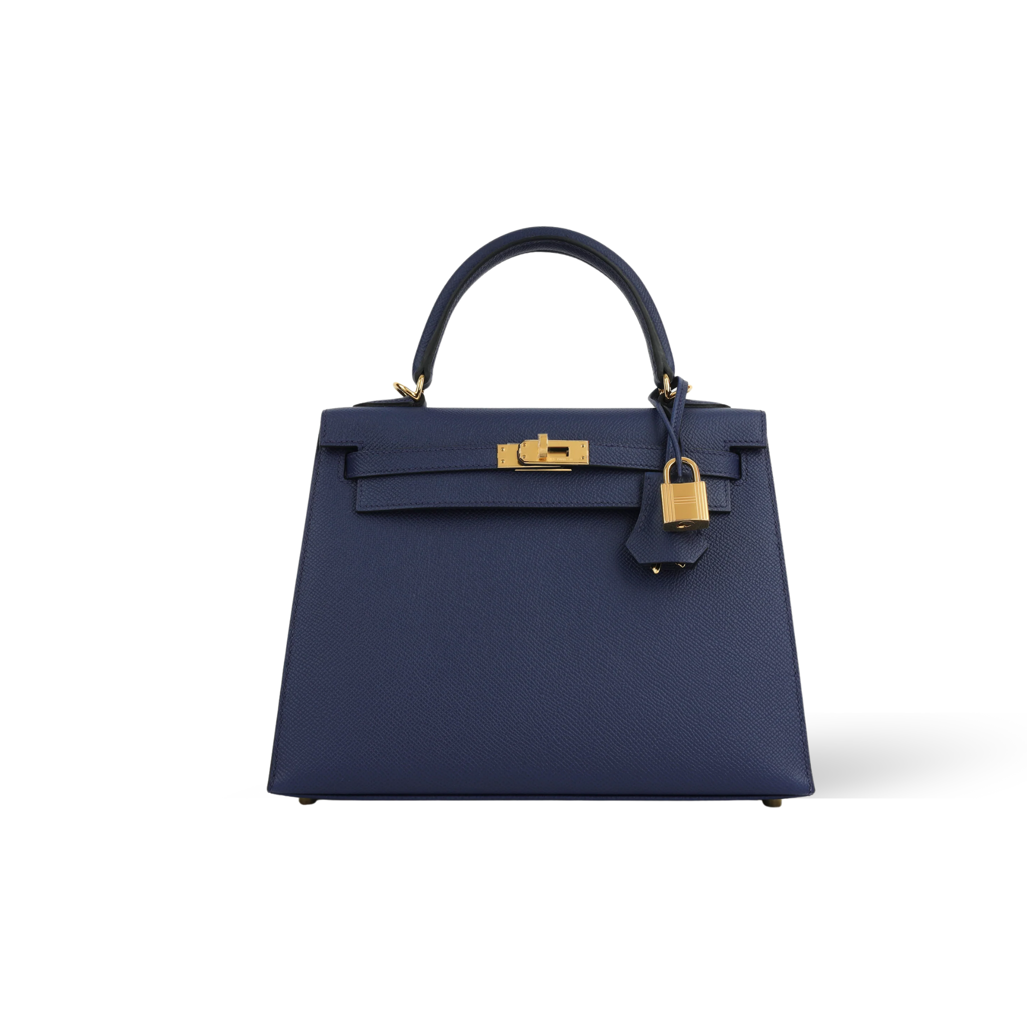 Hermes Kelly 25 Bag In Golden Bleu Navy Epsom Leather For Women 25cm/10in