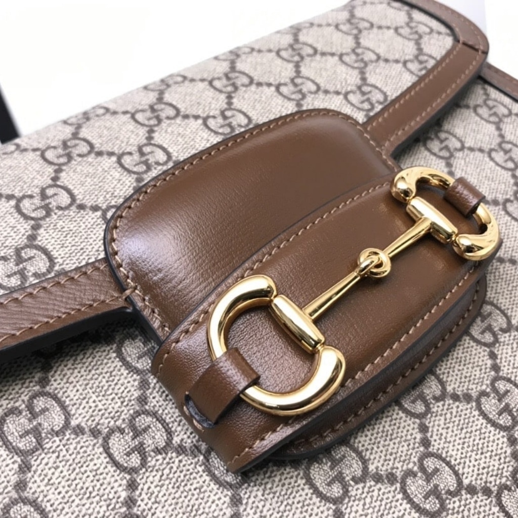 Gucci Horsebit 1955 Medium Shoulder Bag GG Supreme Brown 25cm 602204 92TCG 8563