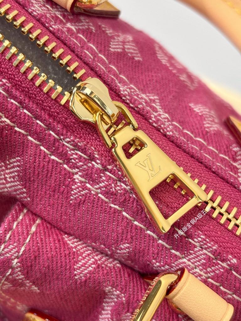 Louis Vuitton Nano Speedy Bag Fuchsia Denim 16cm M27603