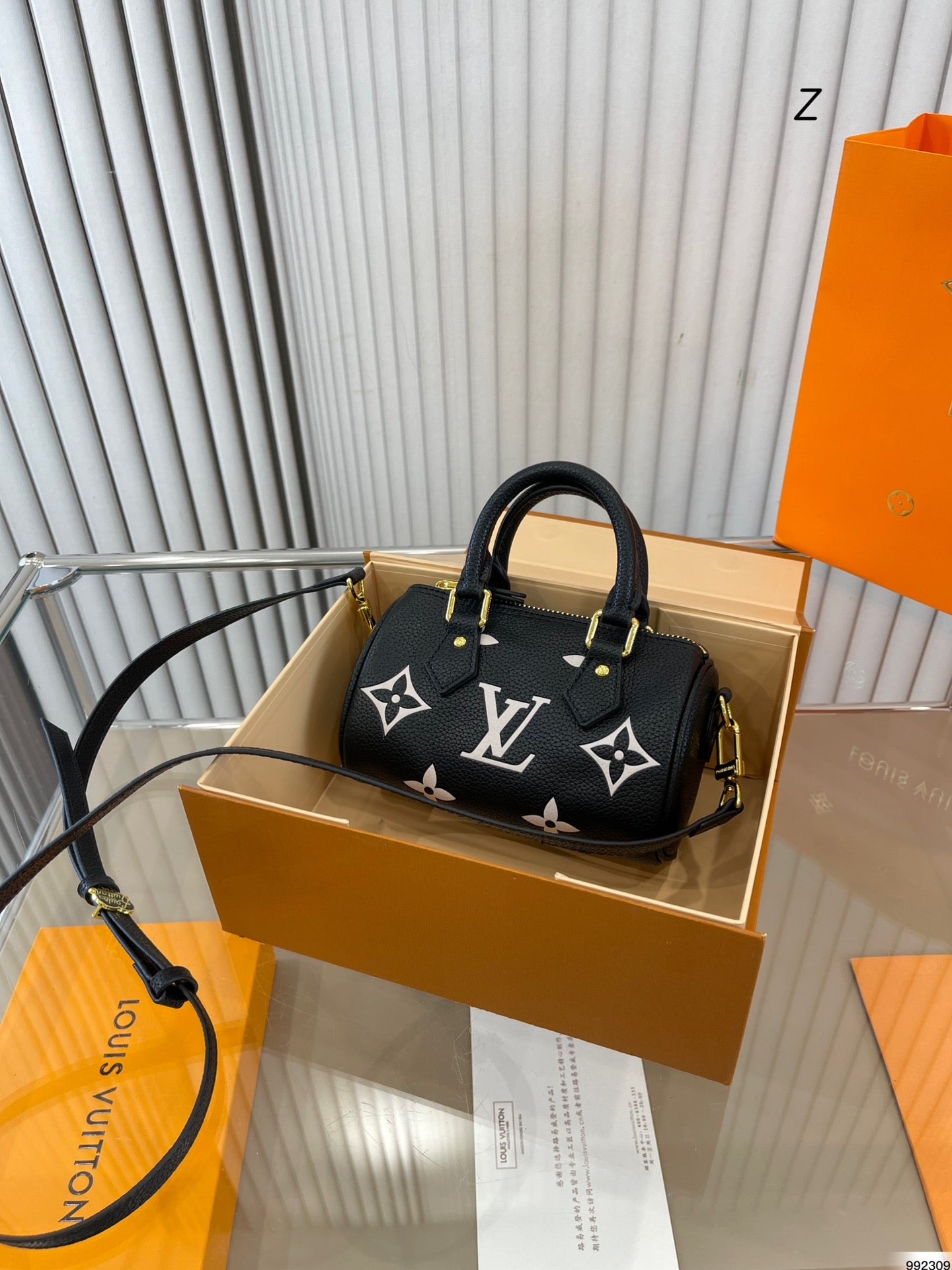 Louis Vuitton Nano Speedy Monogram Canvas Black 17Cm M81456