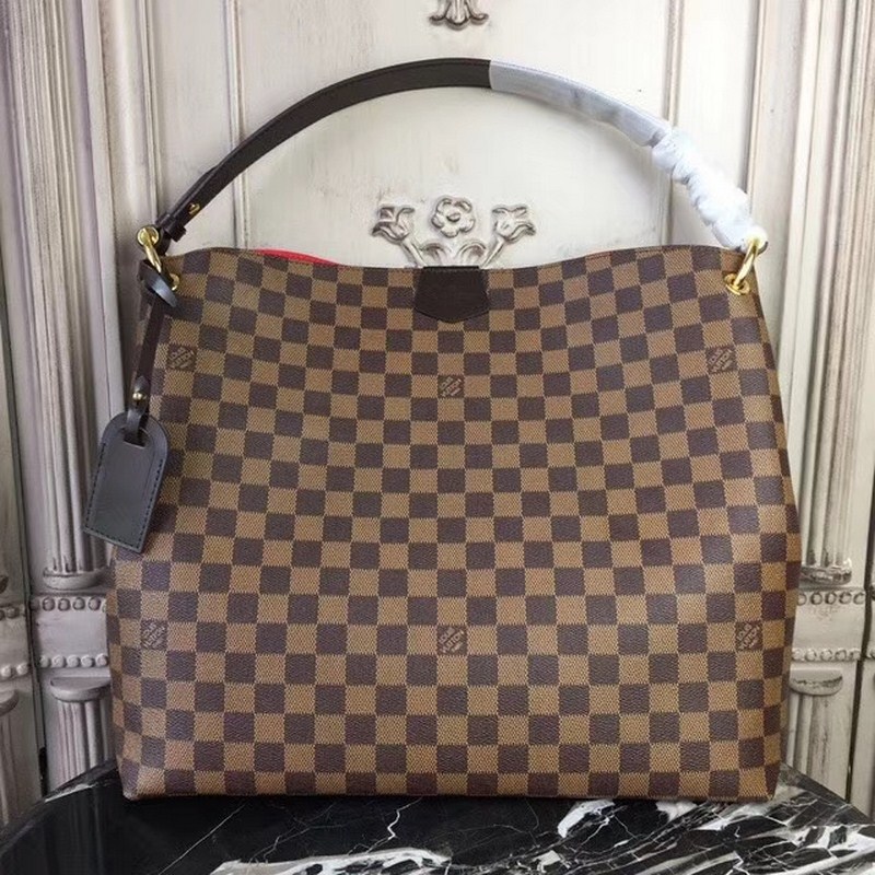 Louis Vuitton Graceful MM Damier Ebene Canvas Hobo Bag Brown 41cm N44045