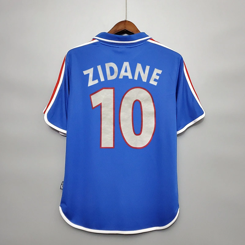 Retro France 2000 home ZIDANE HENRY DJORKAEFF DESAILLY Football jersey retro