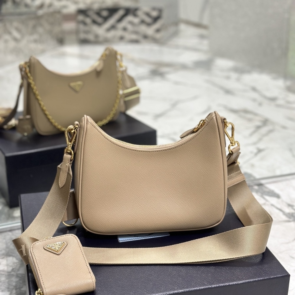 Prada Re Edition 2005 Re Nylon Bag Camel 22Cm