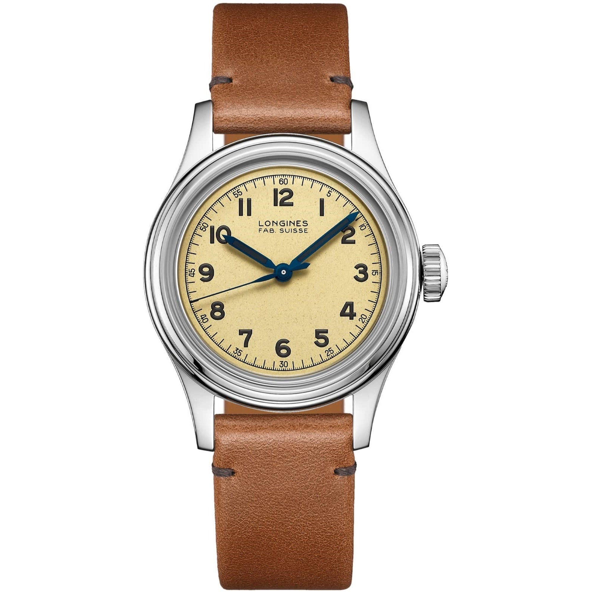 【Super Clone】Longines Unisex L2.833.4.93.2 Heritage Brown Leather Watch