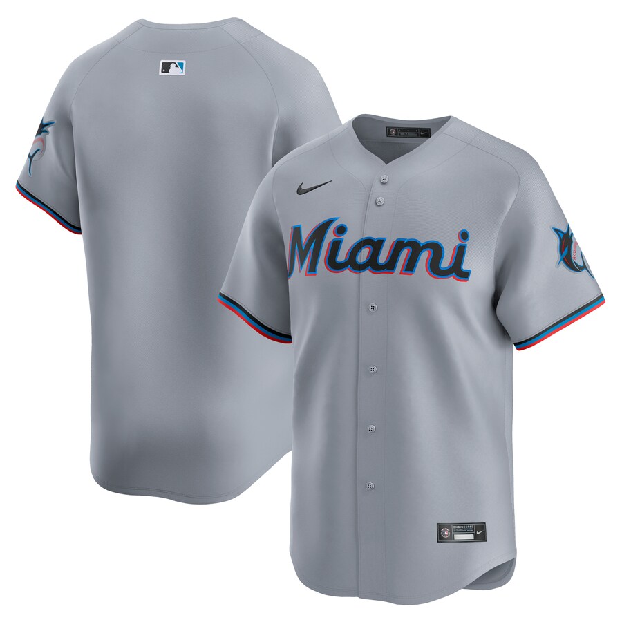 Miami Marlins Road Limited Jersey  Gray