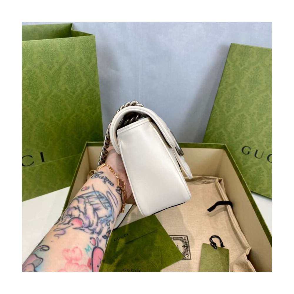 Gucci GG Marmont Mini Shoulder Bag White