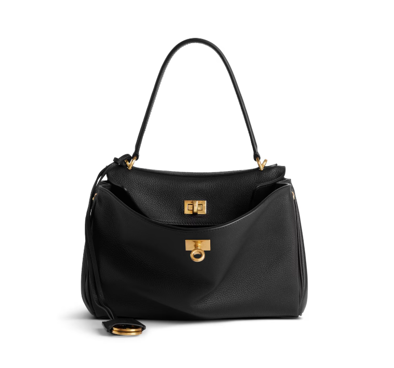 BALENCIAGA Rodeo Handbag Small Grained Calfskin in Black
