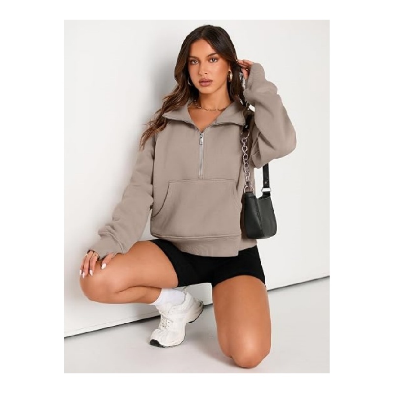 Womens Sweatshirts Half Zip Fleece Pullover Fall Outfits