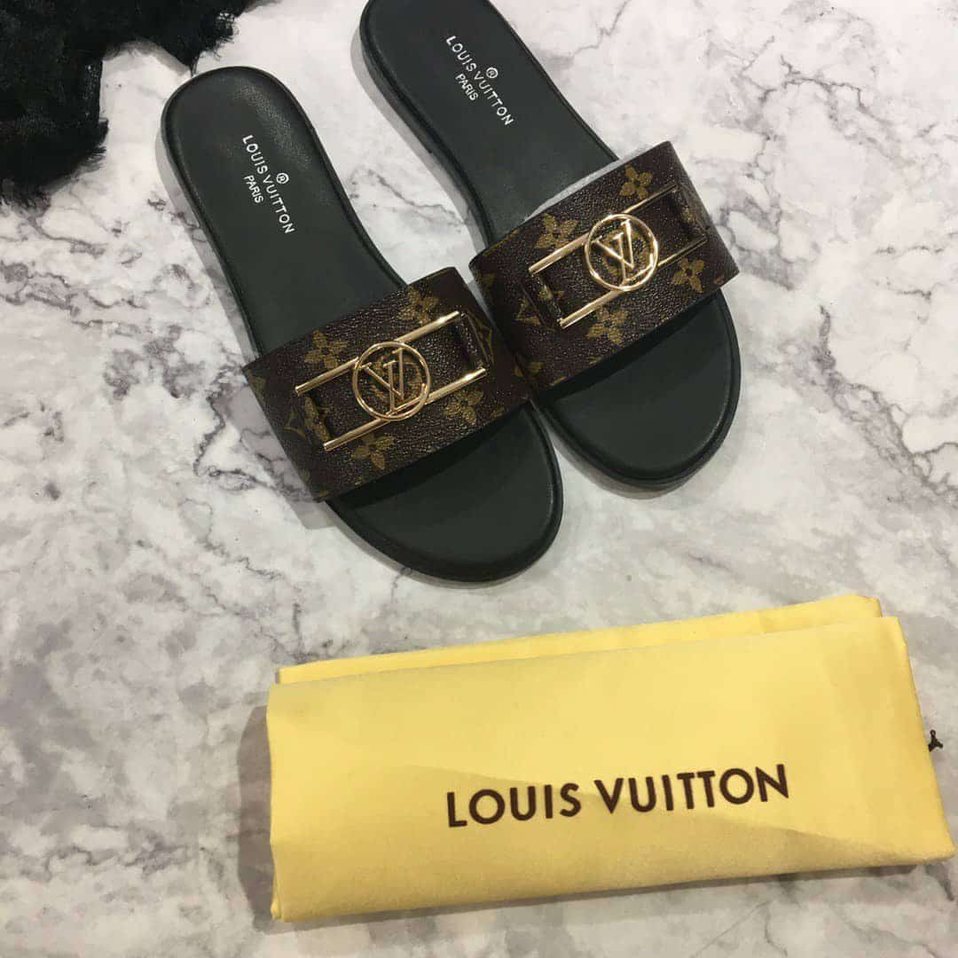 Louis Vuitton Lock It Flat Mules Brown