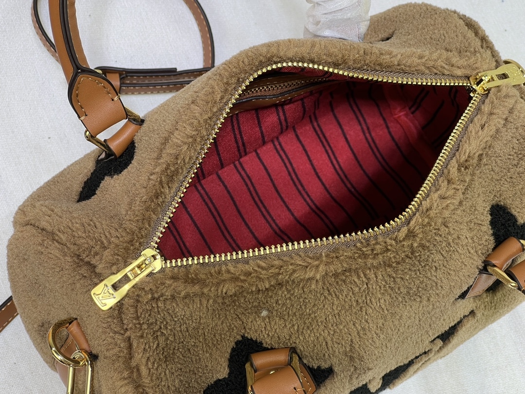Louis Vuitton Monogram Teddy Speedy Bandouliere Brown 25cm
