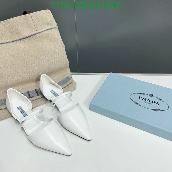 Prada Leather Ballet Flats White