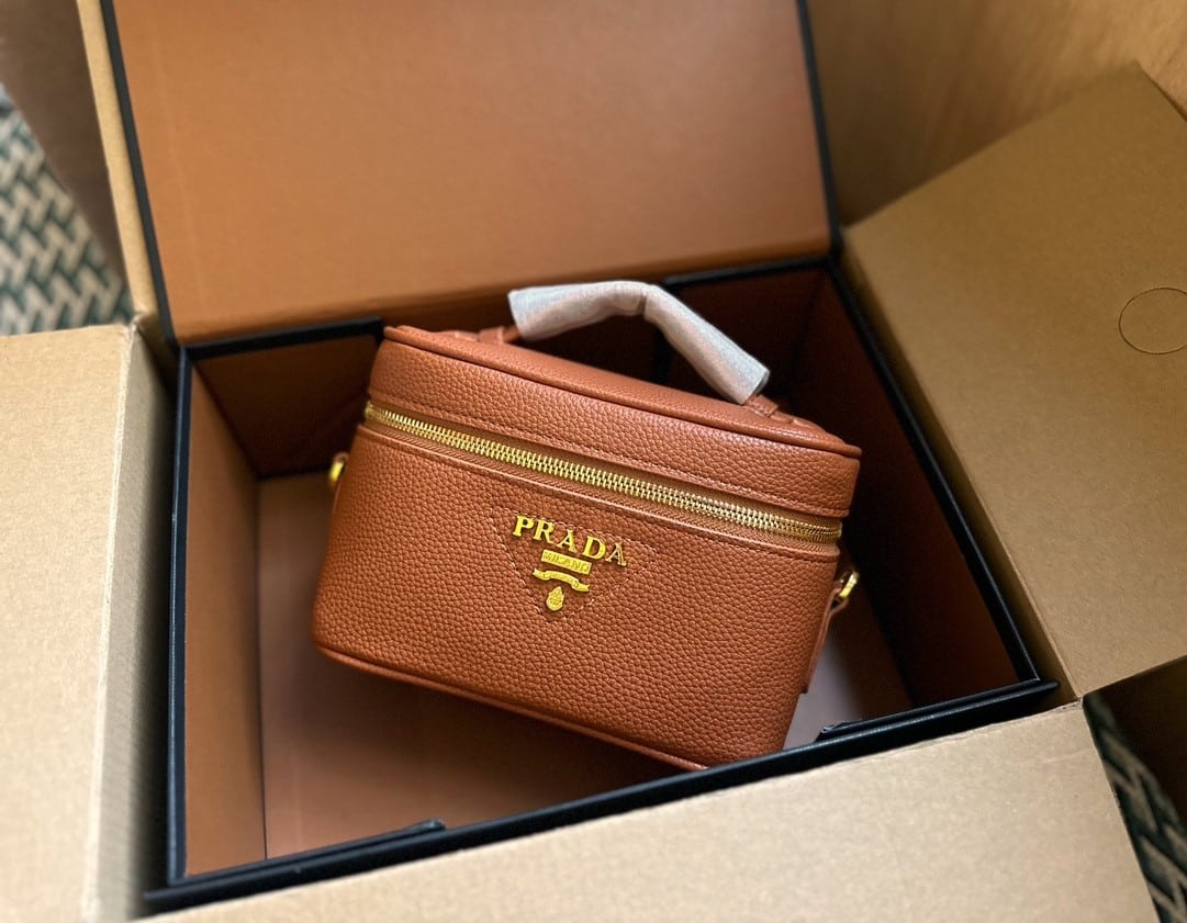 Prada Leather Mini Bag Brown 20Cm