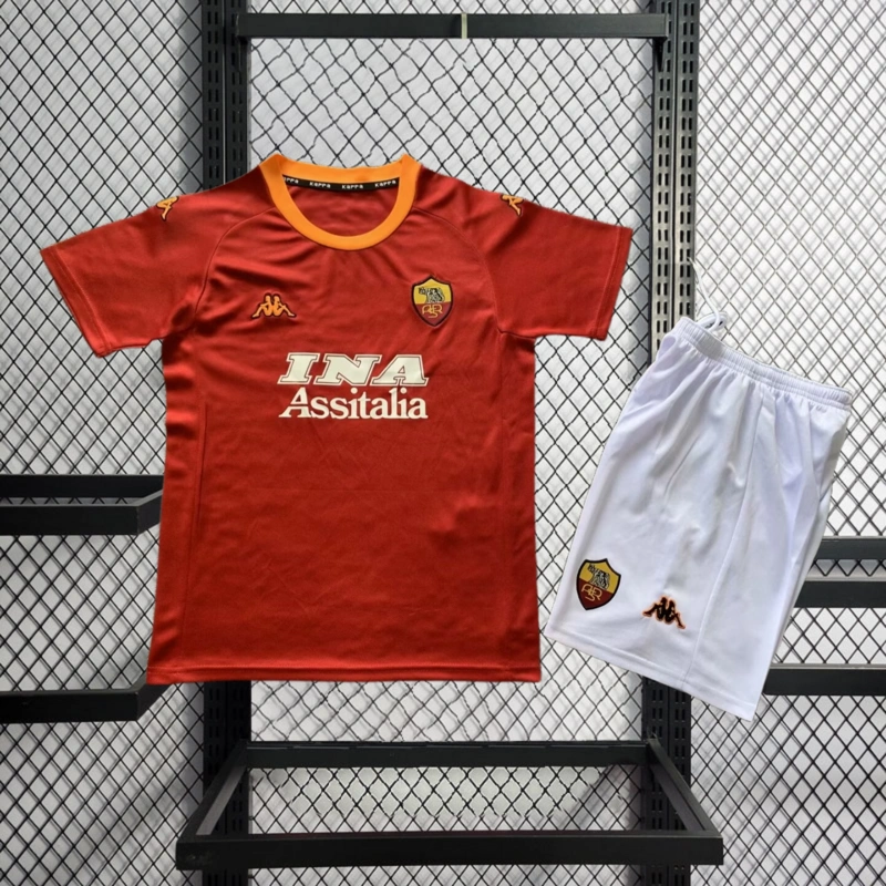 Retro KIDS 2000-01 KIDS AS Roma Home Football jersey retro