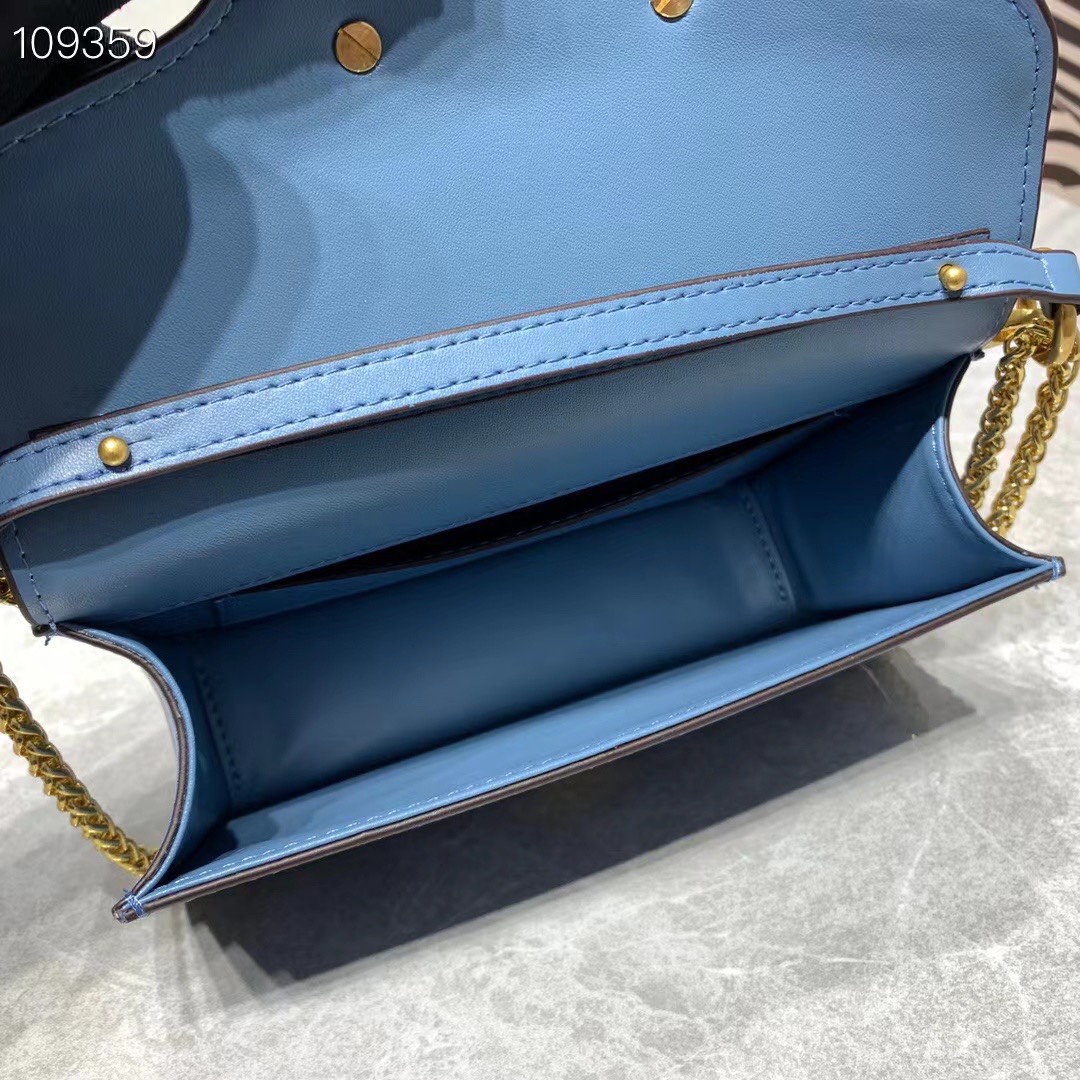 Valentino Locò Small Shoulder Bag In Calfskin Ultramarine Wb0K53Zxlq34
