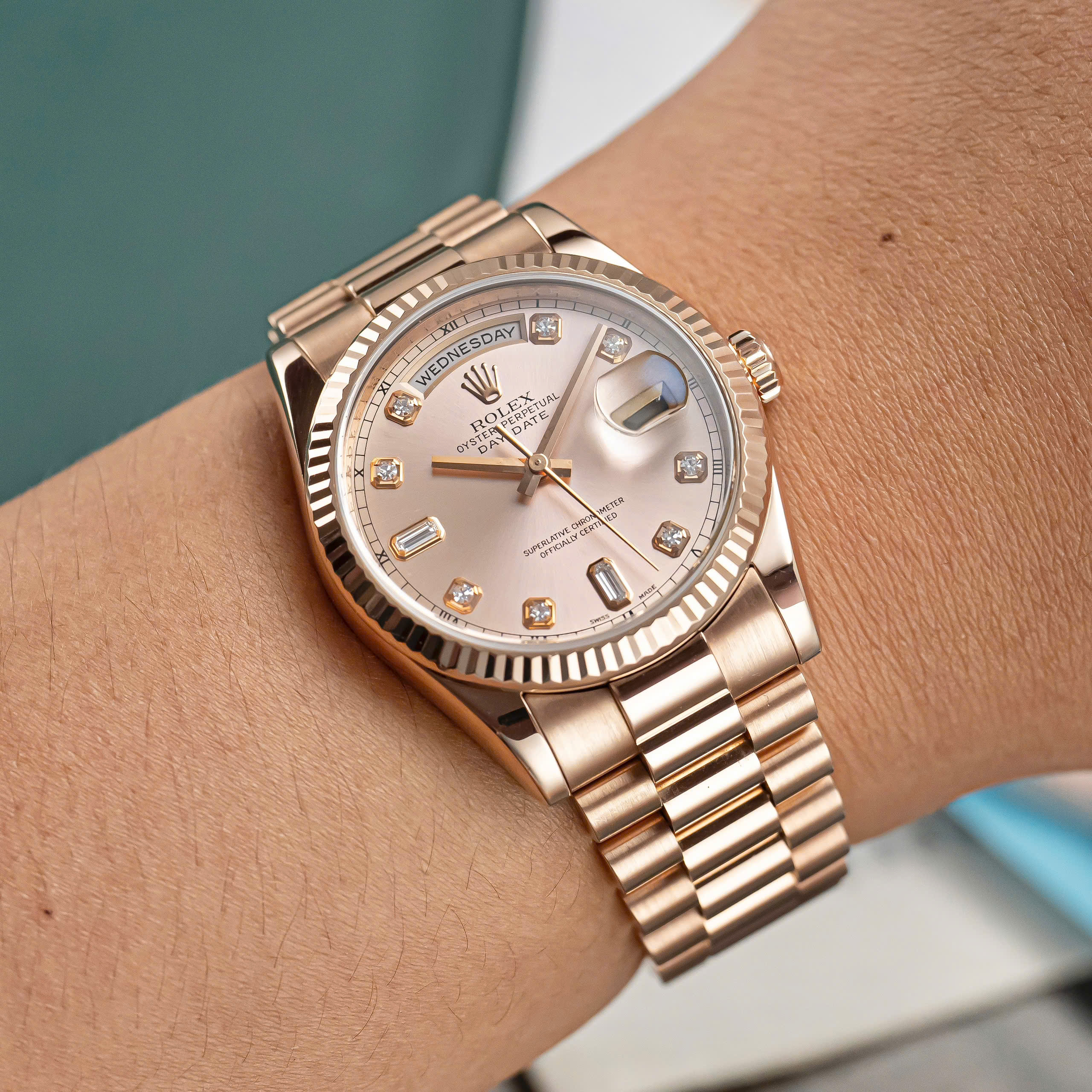 [Superclone] Rolex Day-Date 36mm Rosé – Colour Dial President 128235