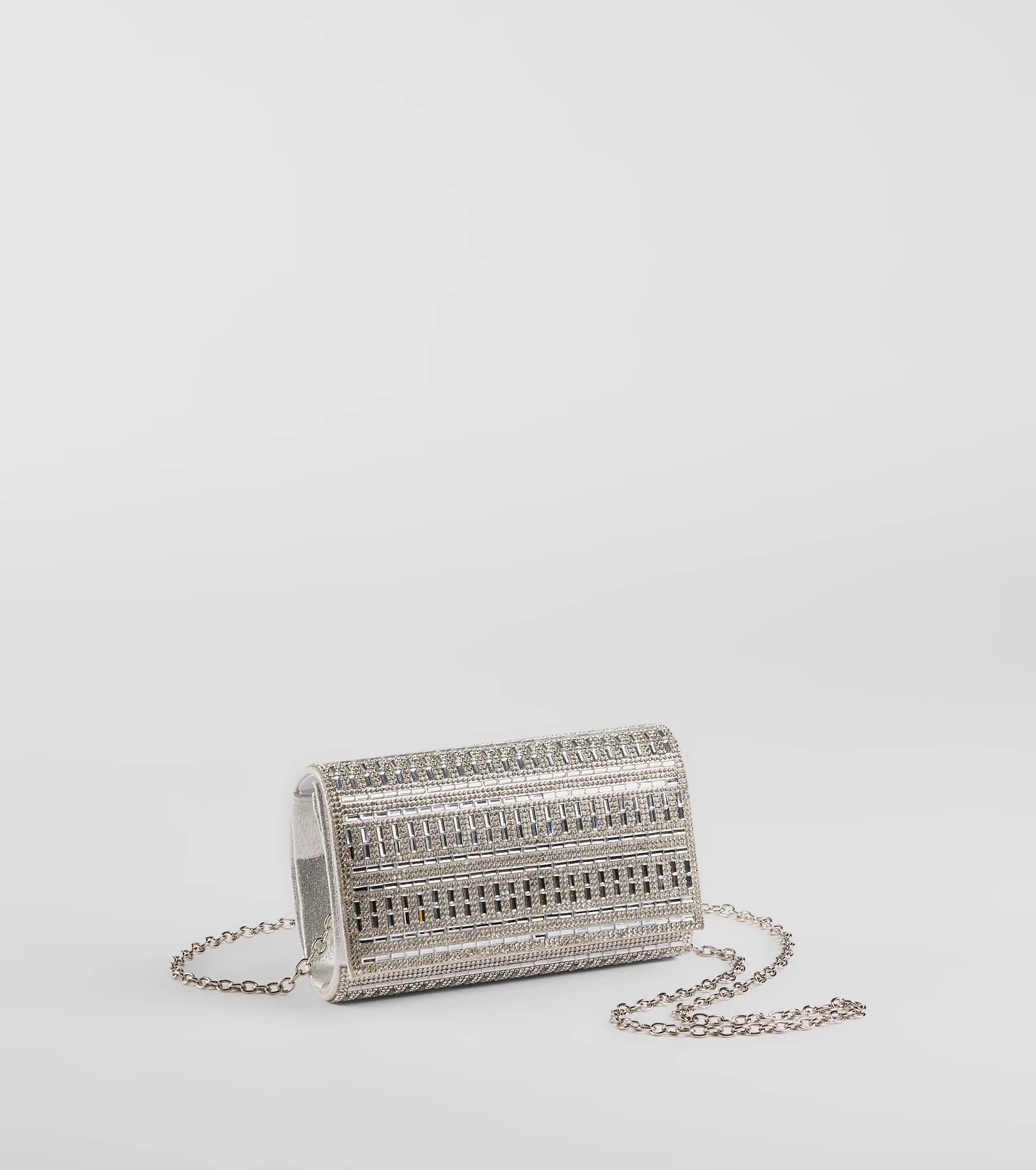 Rhinestone And Baguette Stone Clutch