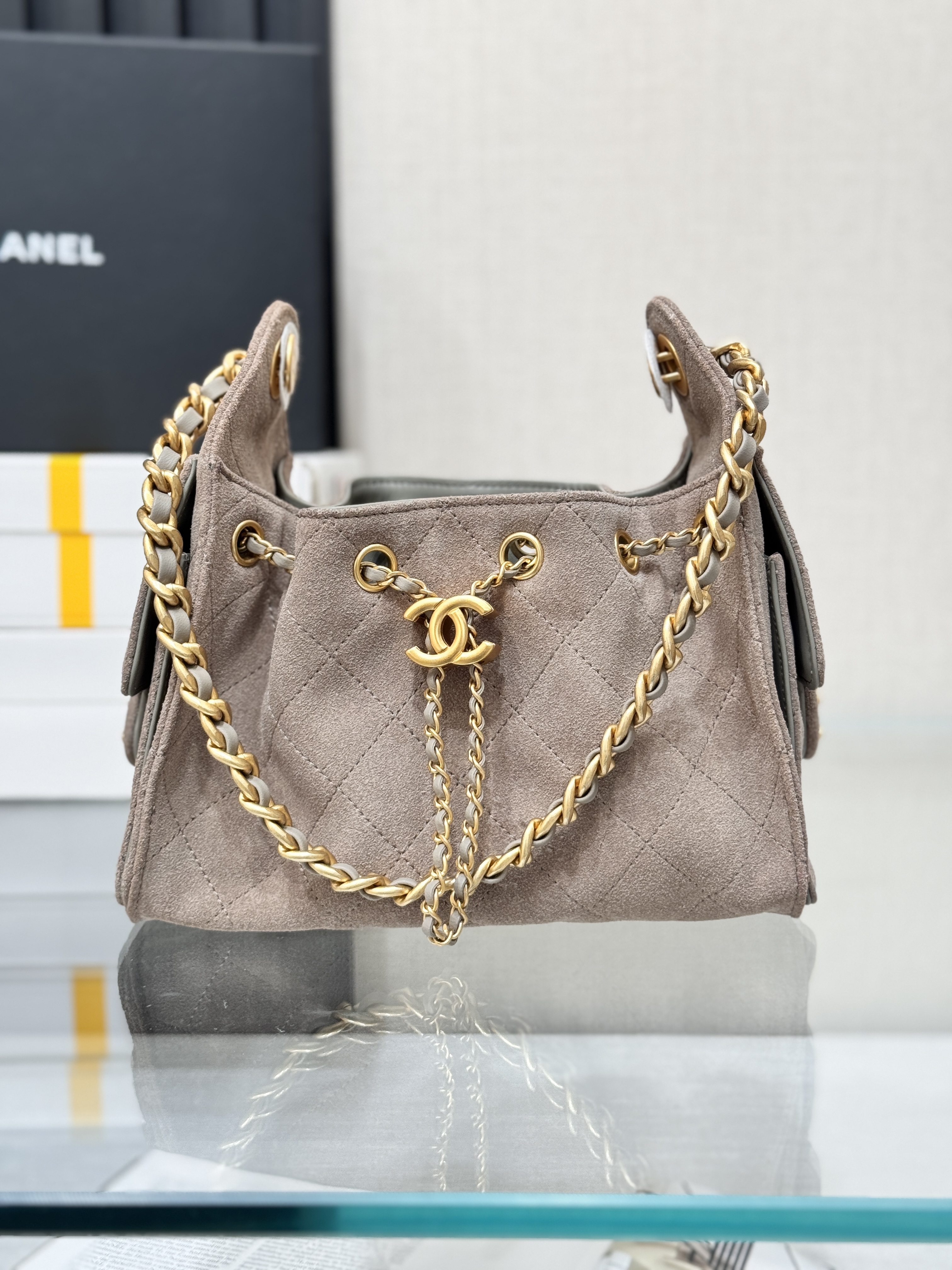 25Bag Mini Drawstring Bag（Gray Brown）