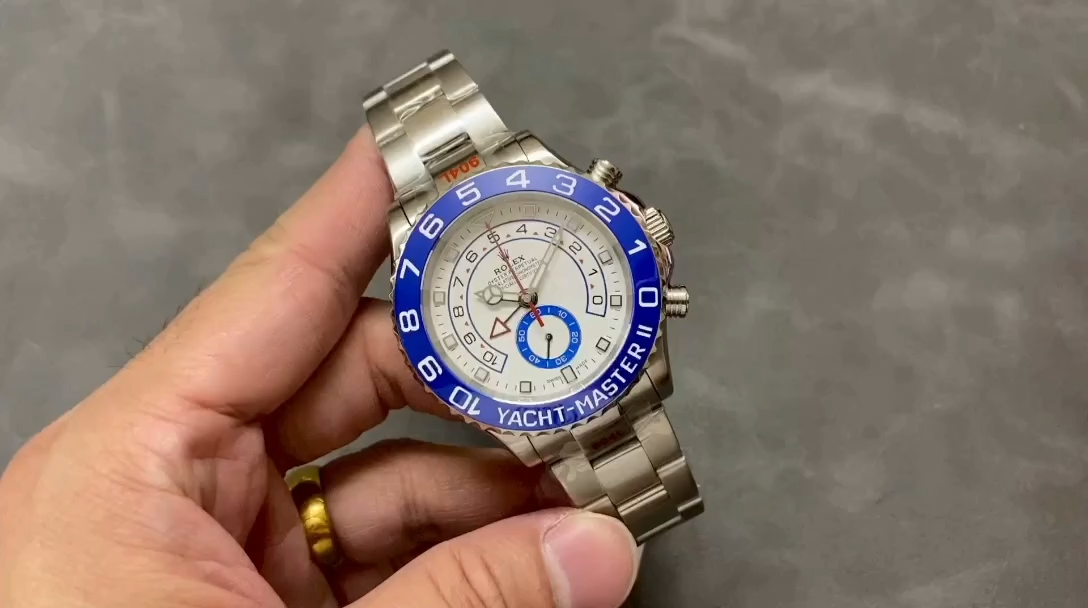 【Super Clone】Rolex Yacht-Master II 116680 White Square Dial 44mm Mens Replica Watch