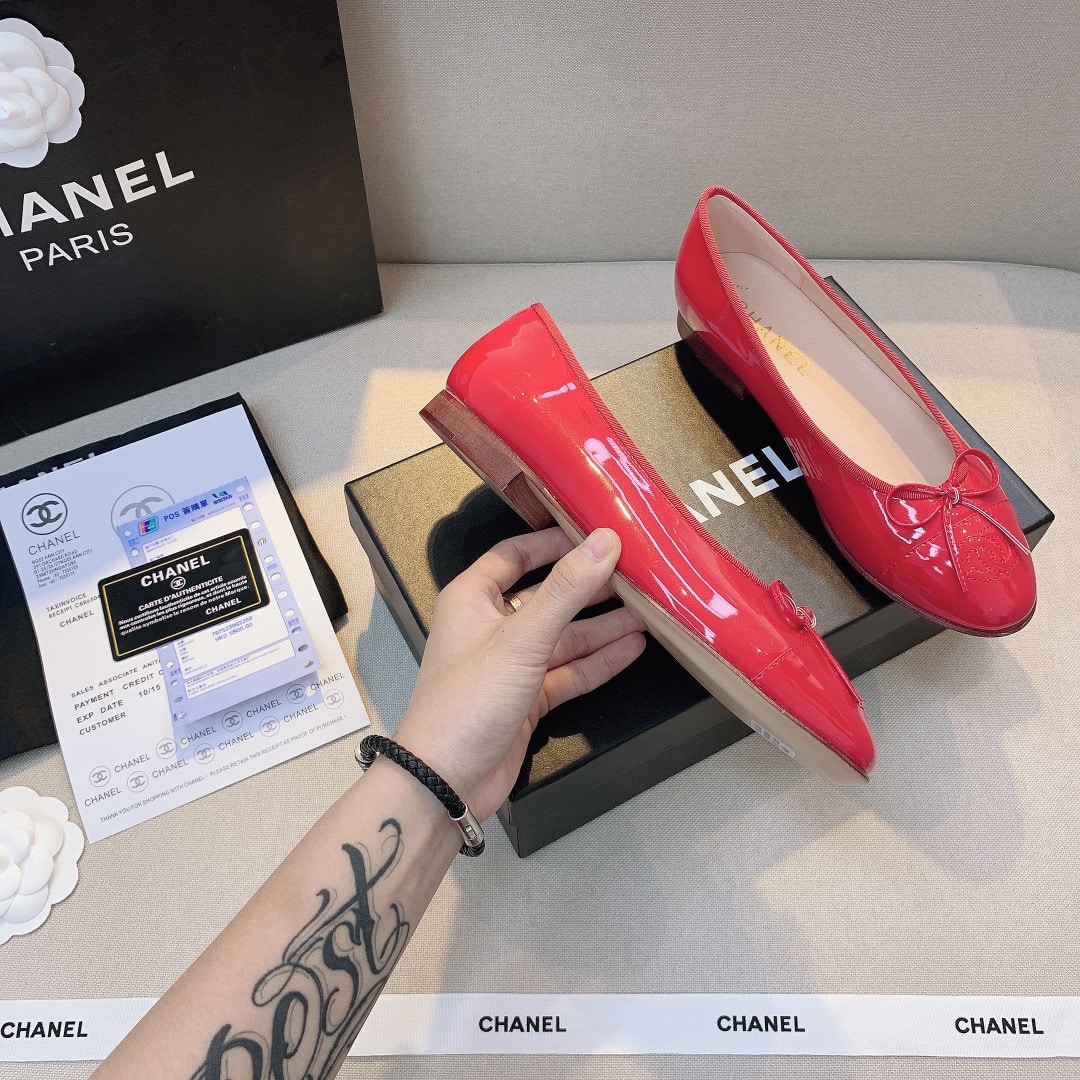 Chanel Red Women’S Ballerinas