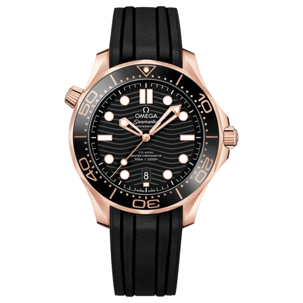 Omega Seamaster 300M Diver's Watch, 42mm, Sedna™ gold case with rubber strap