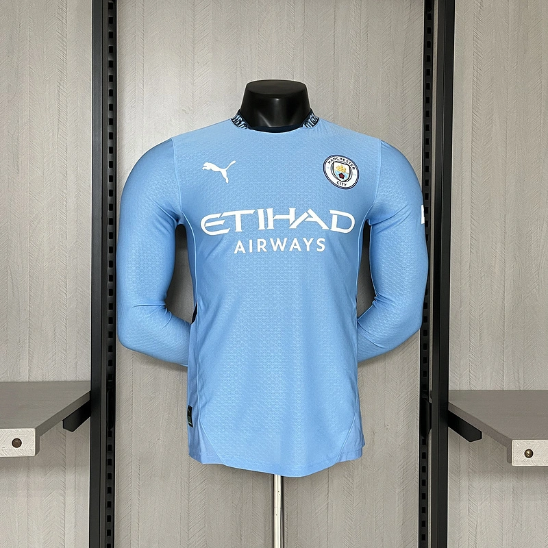 Player 2024-25 Manchester City Home Long Sleeve Football jersey