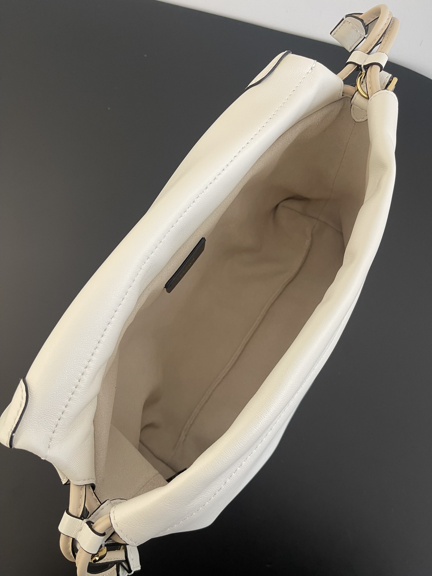 Fendi Mamma Baguette Medium Matcha White Nappa Leather Bag 26.5cm