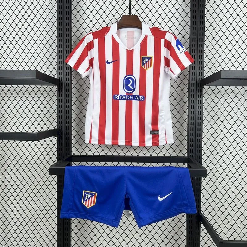 2025-26 Atletico Madrid Home Kids Football Jersey
