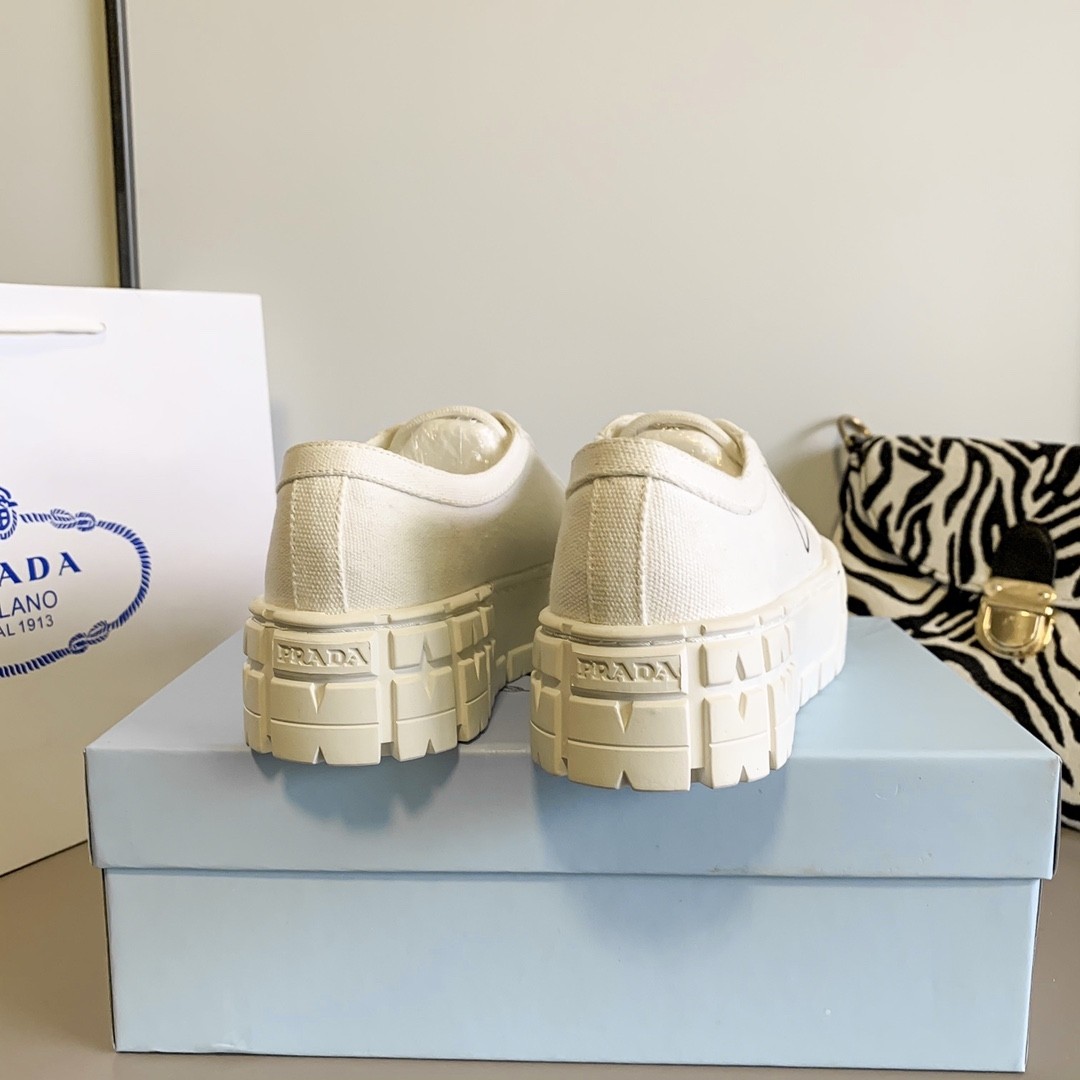 Prada Double Wheel Re Nylon Gabardine Sneaker White 1E260M 3Lfx F0009 F B050