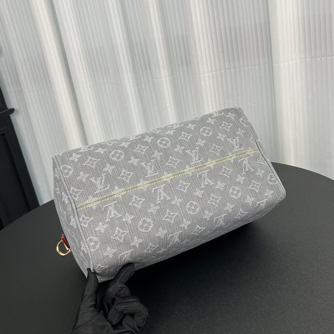 Louis Vuitton LV Speedy Soft 30 Monogram Denim Bag in Grey 30cm/ 11.8 in