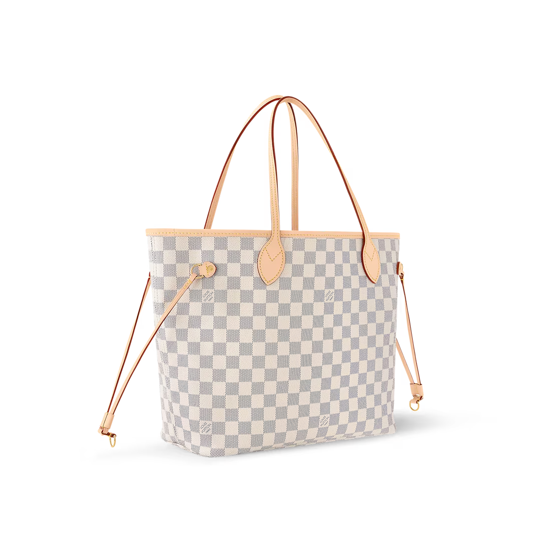 Louis Vuitton Neverfull MM Tote Bag Damier Azur Canvas Rose Ballerine 31cm N40603