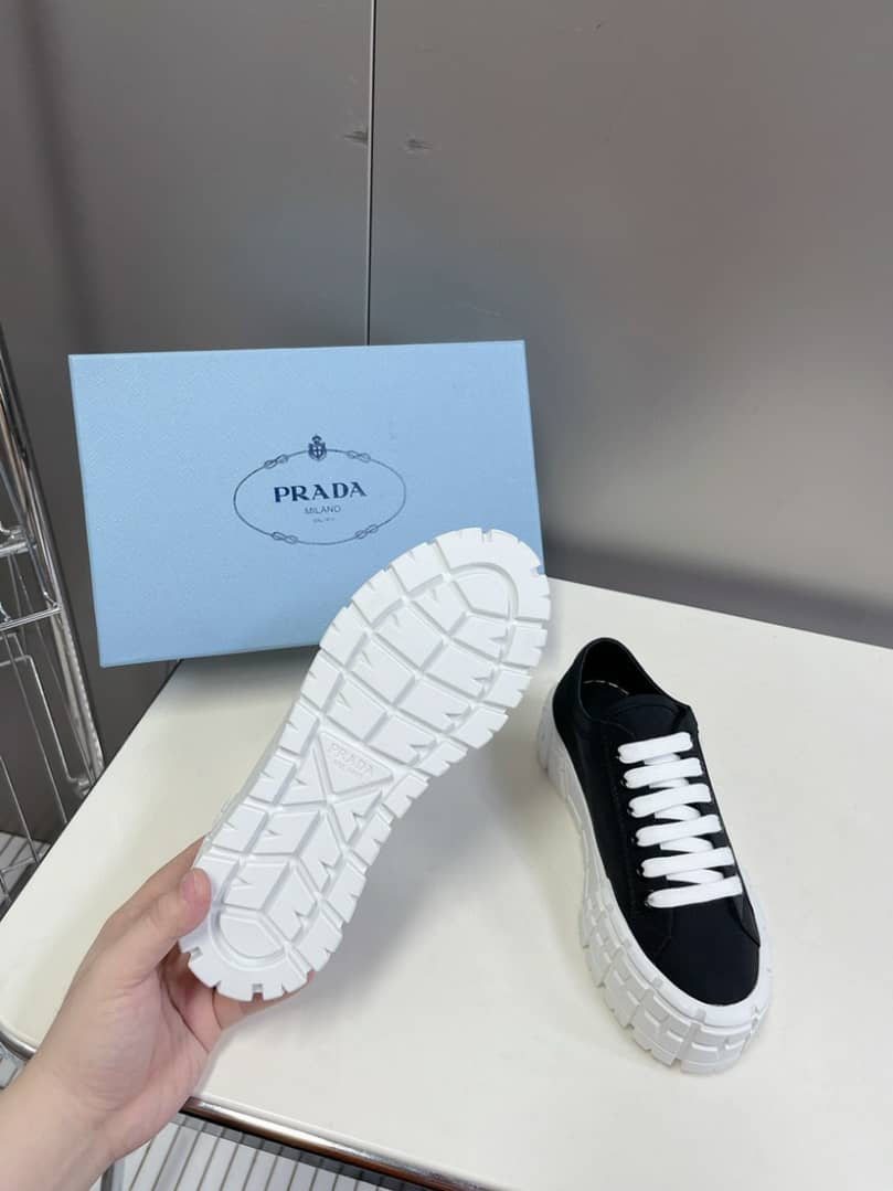 Prada Double Wheel Nylon Gabardine Sneaker Black 1E260M3Lfxf0632F050