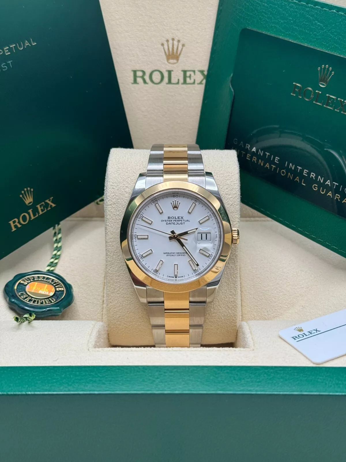 【Super Clone】RLX Datejust 41mm 126303 White Index Oyster Steel and Yellow Gold Mens Watch