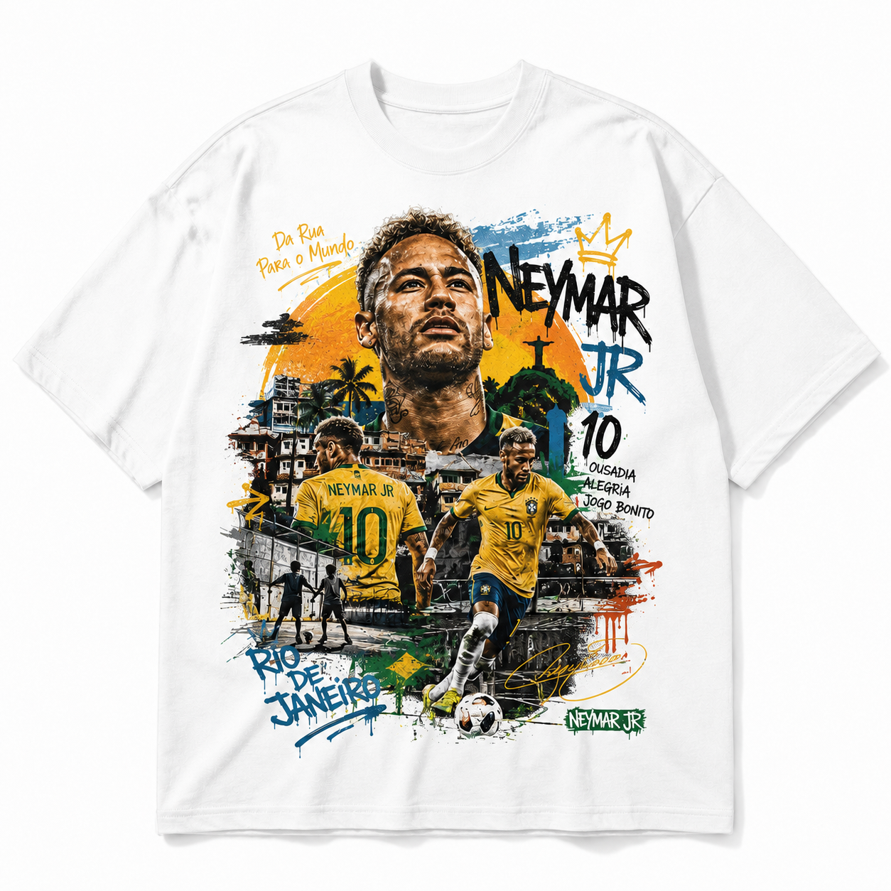 Neymar World Cup Printed T-Shirt  Unisex Loose Fit T-Shirt 100% Cotton Soft Comfortable Summer Casual Printed Top