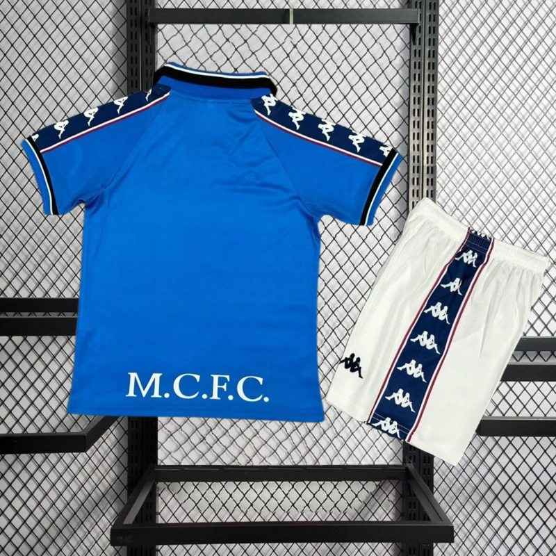 Retro kids 1997-98 KIDS Manchester City home Football jersey retro