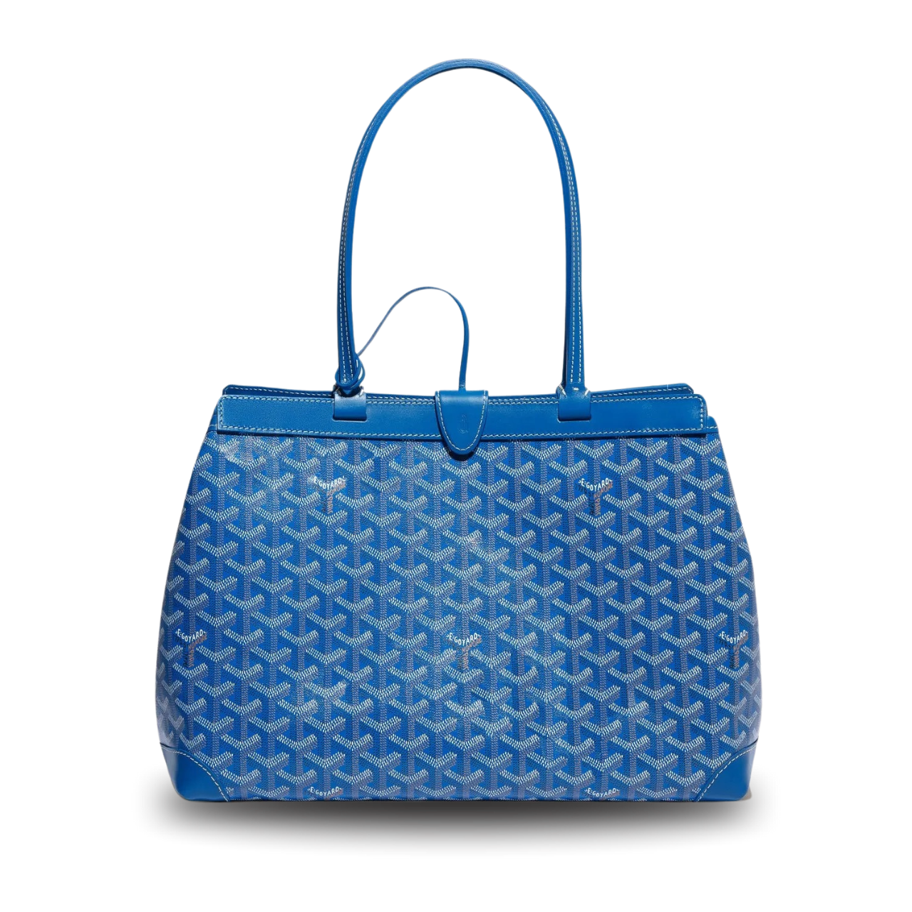 Goyard Bellechasse Biaude Pm Bag 36 Cm Blue Goyardine Canvas And Calfskin Trim
